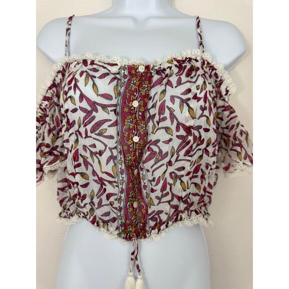 Poupette St Barth Honey Mini Top Blouse M NWT $210 Resort Boho Cotton - Picture 2 of 8
